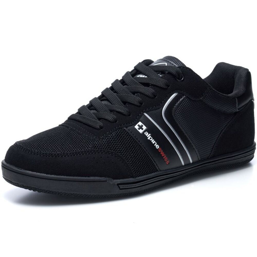 Alpine Swiss Liam Mens Fashion Sneakers Suede Trim Low Top Lace Up Tennis Shoes